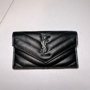 Saint Laurent Cassandre Fragments Flap Wallet
